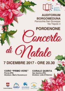 Locandina Concerto Di Natale 2017 Organizzato Dalla Pro Loco Pordenone